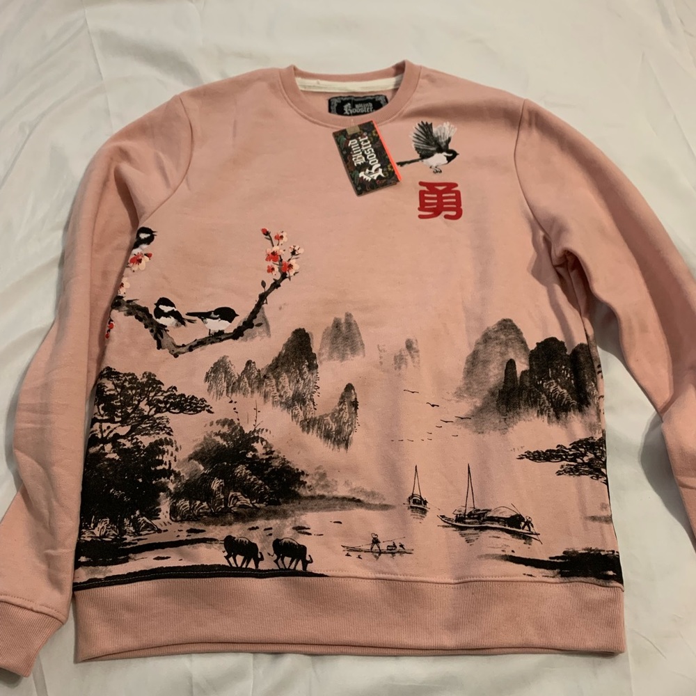 Brand new Medium Blind rooster pink sweatshirt